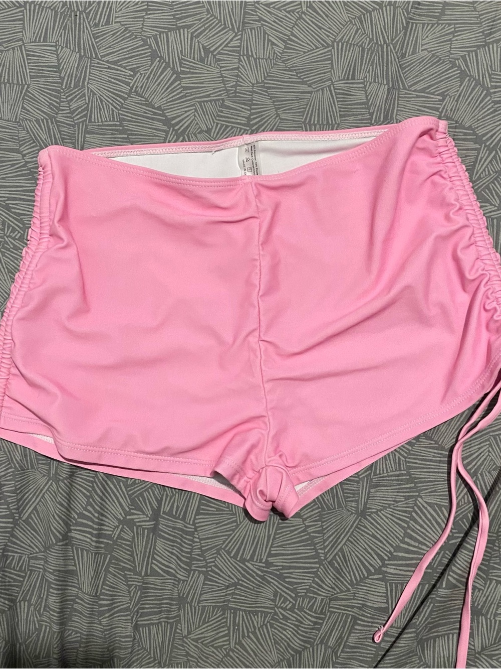 Pink Swim Shorts with Side Drawstrings